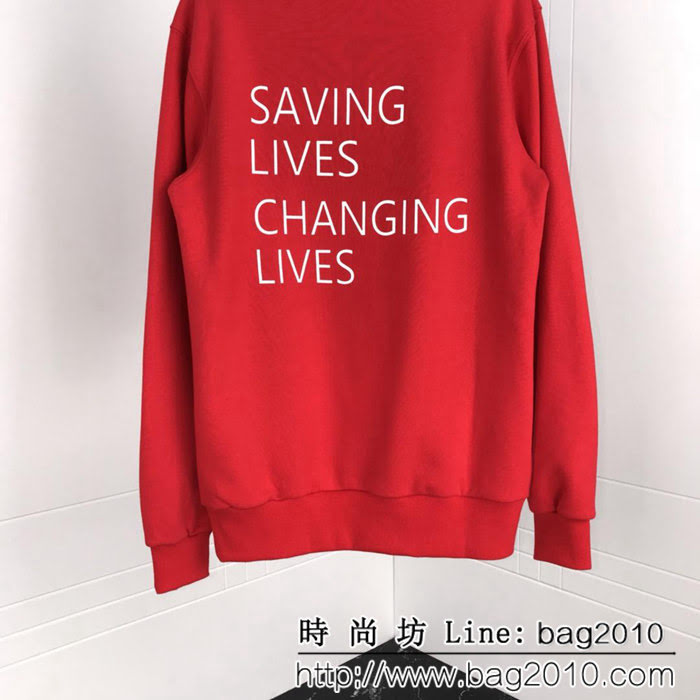 BALENCIAGA巴黎世家 18新款 世界糧食計畫署 秋冬帽衫紅色衛衣 情侶款 ydi1160